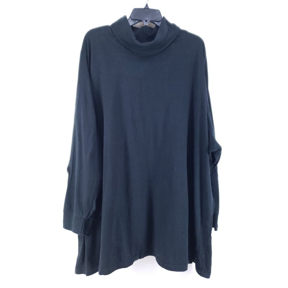 Woman Within Black Turtleneck Shirt Womens Size 5X 38/40 Long Sleeve Casual Plus